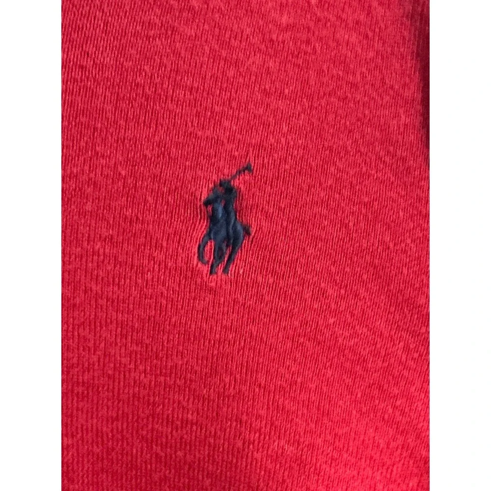 Polo Ralph Lauren Red V Neck Cotton Sweater Men's Size L‎ Long Sleeve